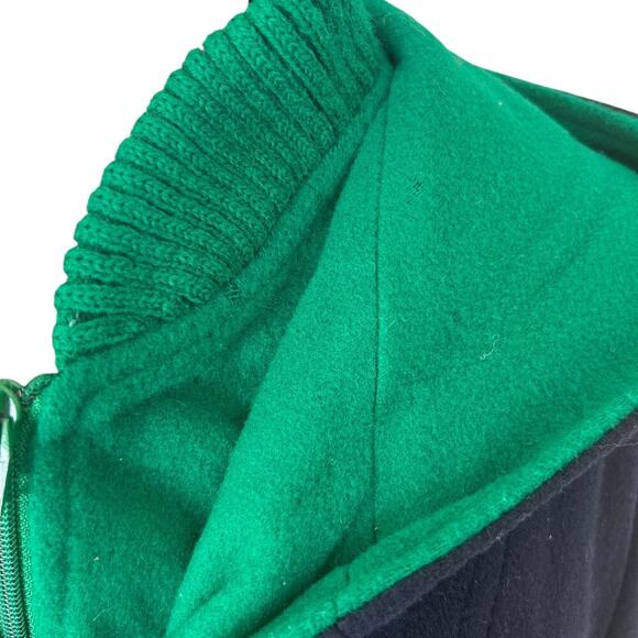 Vintage Authentic MacKintosh Vestcoat Navy Blue Green Button Wool Coat Hooded 14 - Picture 8 of 12